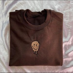 Brown Smiley Crewneck Sweatshirt
